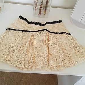 Free People ivory mini skirt